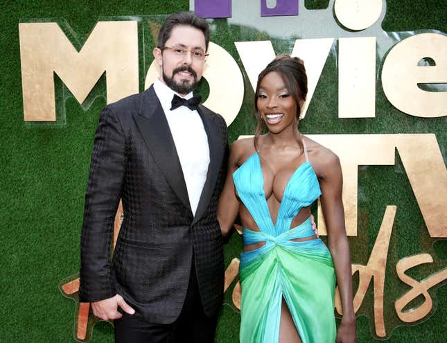 Jeff Lazkani and Chelsea Lazkani attends the 2022 MTV Movie &amp; TV Awards: UNSCRIPTED at Barker Hangar in Santa Monica, California and broadcast on June 5, 2022.