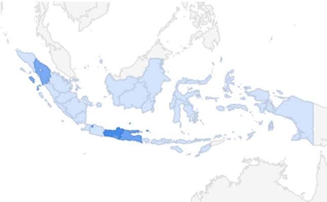 Searches for Jokowi campaign songs.