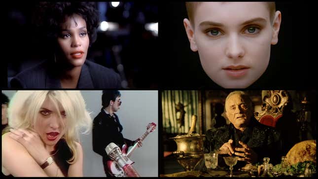Clockwise from top left: Whitney Houston, “I Will Always Love You” (Screenshot: YouTube); Sinead O’Connor, “Nothing Compares 2 U” (Screenshot: YouTube); Johnny Cash, “Hurt” (Screenshot: YouTube); Blondie, “Hanging On The Telephone” (Screenshot: YouTube)