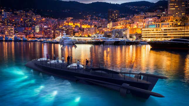 A render of the U-Boat Worx submarine in Monaco harbor. 