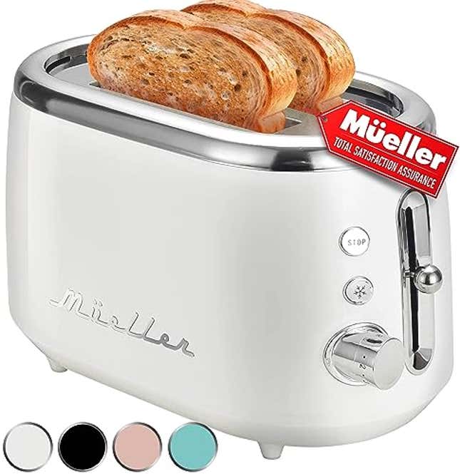 Image for article titled Mueller Retro Toaster 2 Slice with 7 Browning Levels and 3 Functions: Reheat, Now 40% Off