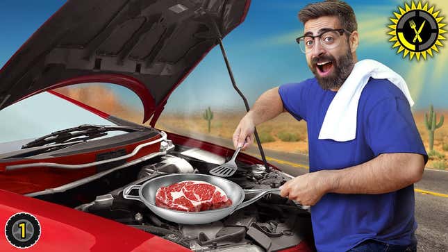 Kann man Steaks zubereiten, während der Automotor läuft?