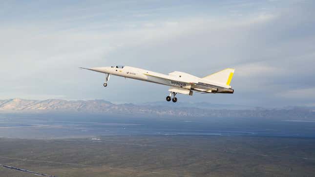 The XB-1 during a test flight.