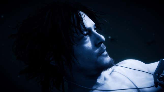 Sam floats in a mysterious realm.