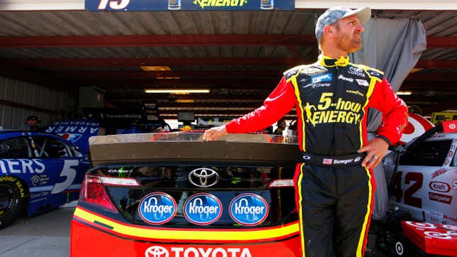 Clint Bowyer during practice for the NASCAR Federated Auto Parts 400 in 2014.