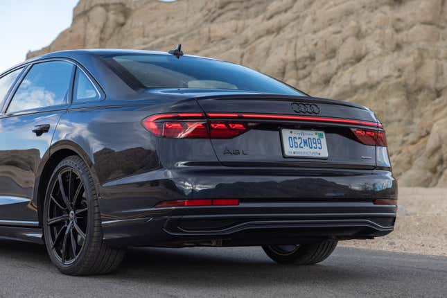 A 2020 Audi A8 from behind