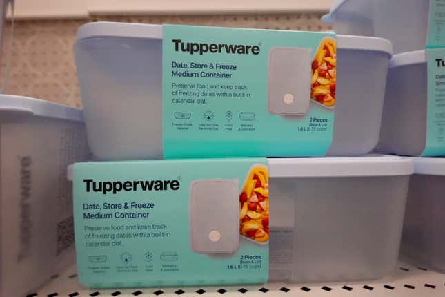 Tupperware products  for sale at a retail store in Chicago, Illinois. (Photo by Scott Olson/Getty Images)