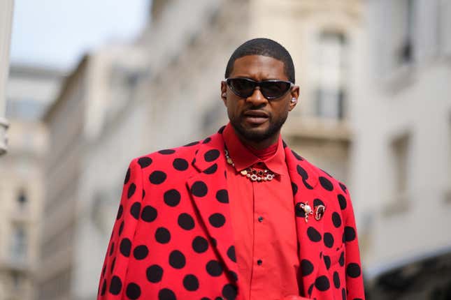 Usher is seen during the Womenswear Spring/Summer 2024 as part of Paris Fashion Week on September 27, 2023 in Paris, France.