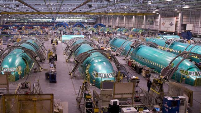 Avions Boeing en construction dans une installation de Spirit Aerosystems