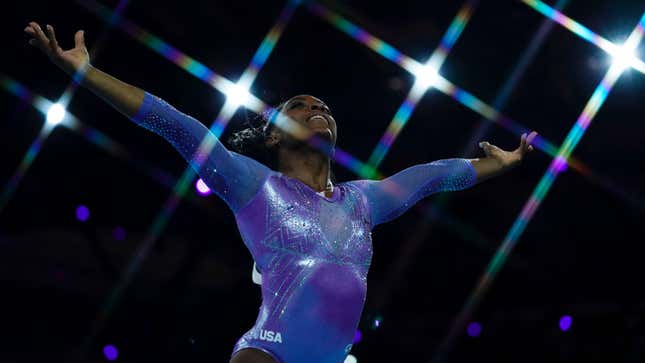 Image for article titled Simone Biles Becomes First Woman to Land This Series of Superhuman Flips