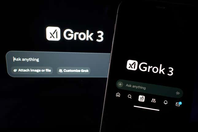 user interface of the latest Grok 3, the AI chatbot developed by xAI and integrated into the X platform