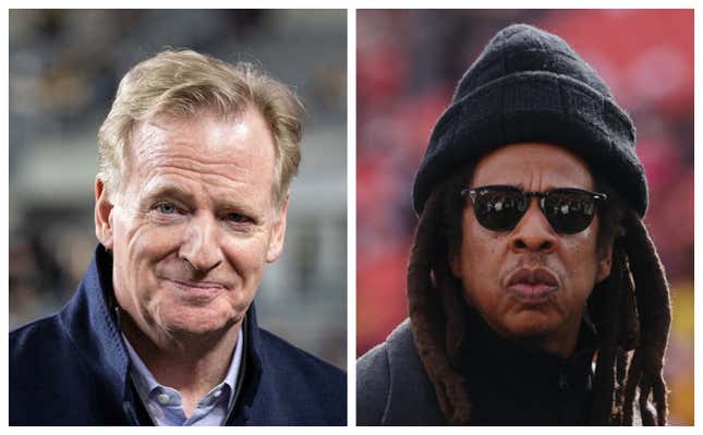 NFL Commissioner Roger Goodell, left; Jay-Z.