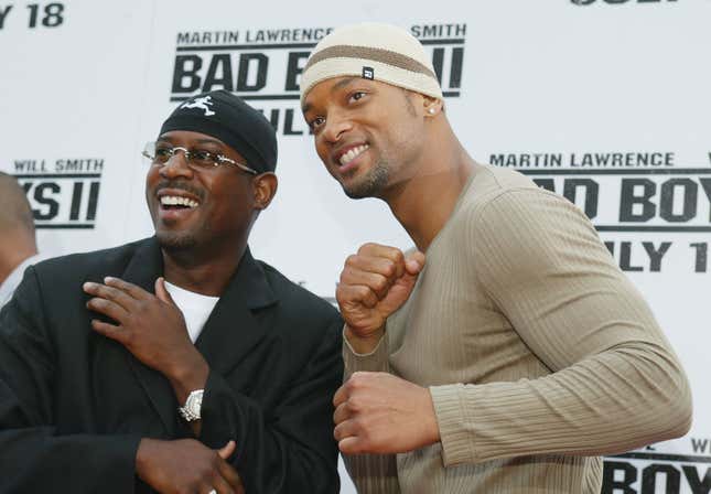 Martin Lawrence and Will Smith attend the “Bad Boys II” movie premiere at the Mann’s Village theatre on July 9, 2003 in Westwood, California.