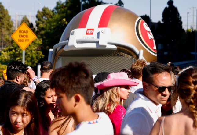 FILE - Fans wait to go through security before Taylor Swift performs at Levi&#39;s Stadium in Santa Clara, Calif., Friday, July 28, 2023. Fan frustration over getting tickets to Swift&#39;s tour prompted Congressional hearings and multiple bills in state legislatures. Consumer advocates in California say they are disappointed legislation in California has been watered down to solely banning hidden fees, a practice most major industry players have already committed to do. (Jessica Christian/San Francisco Chronicle via AP, File)/San Francisco Chronicle via AP)