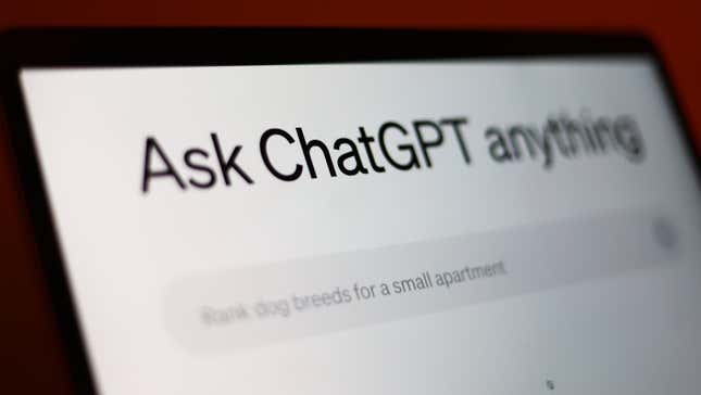 ChatGPT on a computer screen