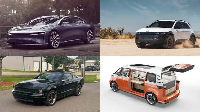 Image de l'article intitulé Des Lucids bon marché, des Jeeps hybrides bon marché et des camping-cars ID Buzz coûteux dans le tour d’horizon des achats de voitures de cette semaine