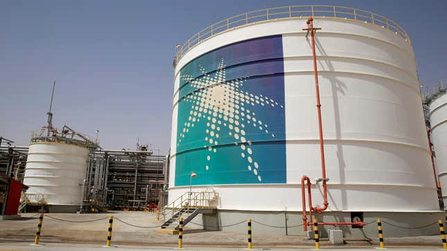 An Aramco oil tank