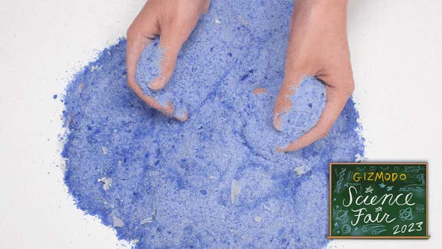 Hands hold sand made from pulverized glass. Glass Half Full is recycling bottles into sand in Louisiana.