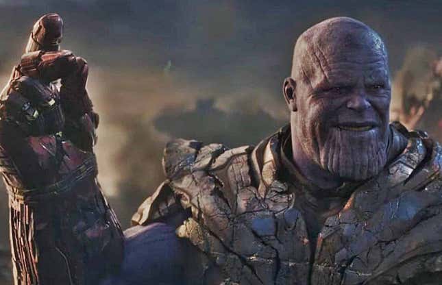 Thanos snaps his fingers.