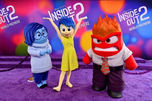  Characters from the film are seen during the World Premiere of Disney and Pixar’s “Inside Out 2&quot; at El Capitan Theatre in Hollywood, California on June 10, 2024.