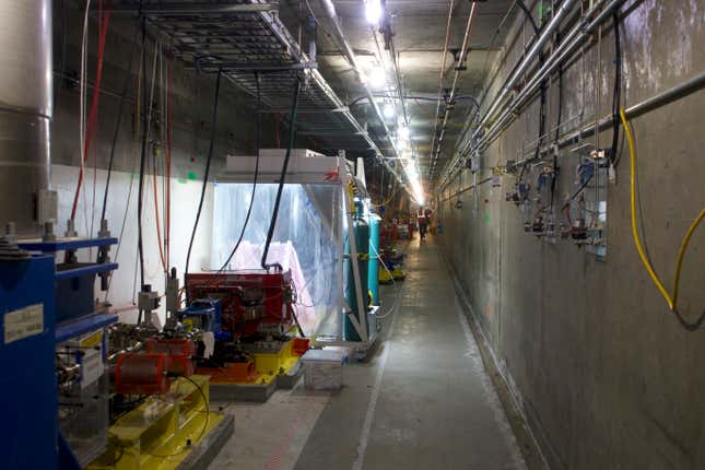 Inside the 2-mile tunnel that contains LCLS and LCLS-II.