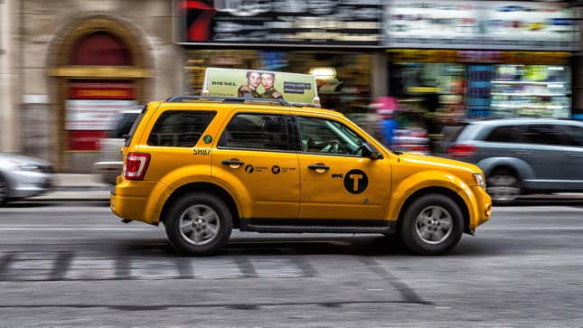 A Ford Escape Hybrid operating as a New York City cab