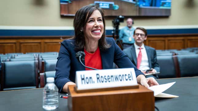 Federal Communications Commission Chairwoman Jessica Rosenworcel has a lot to smile about. 