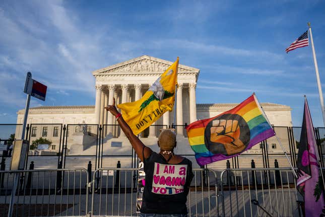 Black Person protest in front of The Supreme Court