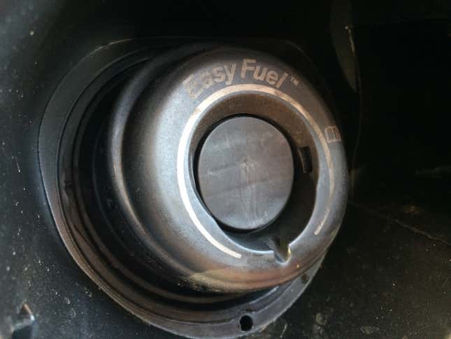 A photo of a Ford Escapes capless fuel filler
