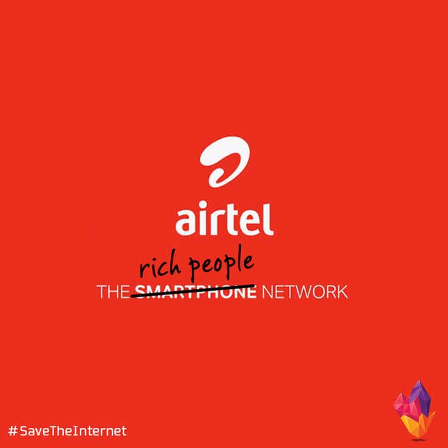 Image for article titled Mobile network ads in an India with unfair internet might look like this