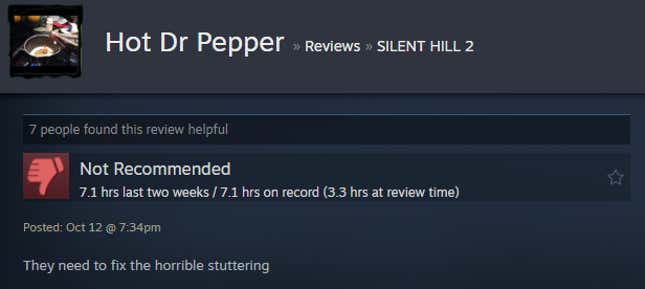 Image for article titled Silent Hill 2 Remake, As Told By Steam Reviews