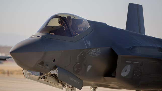 A Dutch Lockheed Martin F-35 Lightning II fighter jet takes off at Edwards Air Force Base, California, on November 24, 2015