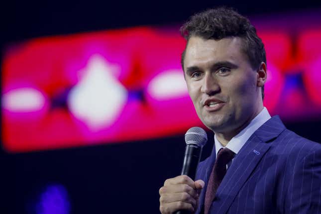 Charlie Kirk, founder and executive director of Turning Point USA, speaks at the Turning Point Action conference in West Palm Beach, Florida, US, on Saturday, July 15, 2023. The Federal Election Commission reports due Saturday for the second quarter of 2023 will also show which Republicans are mounting a serious challenge to former President Donald Trump for the GOP nomination.