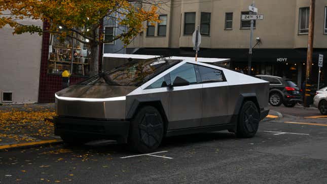 A view of a Tesla Cybertruck parked in Noe Valley of San Francisco, California, United States on January 6, 2024.