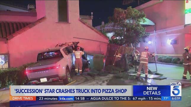 Image for article titled Investigators Claim Alan Ruck&#39;s Rivian Might Be To Blame For Bonkers Pizza Parlor Crash, Without Evidence