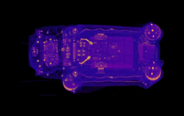 Image for article titled Here&#39;s What the Furby and Other Gadgets Look Like in a CT Scanner