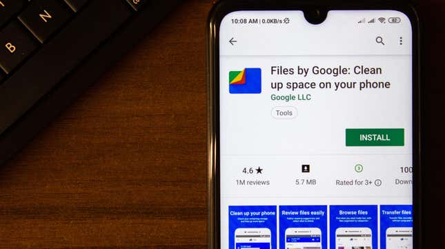 Fichiers de Google sur le téléphone 