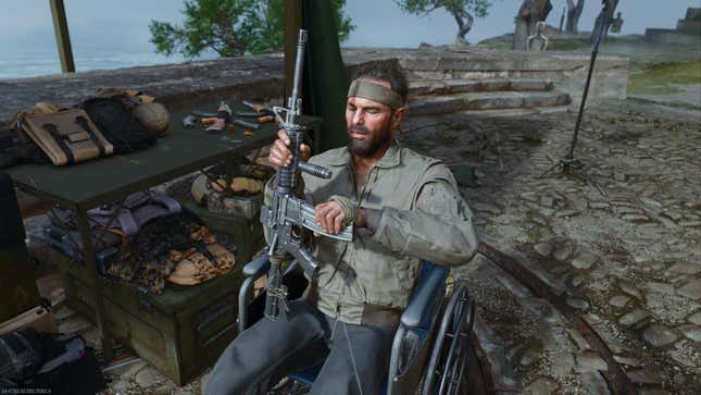 Woods offering the player character an XM4 on Training Course.