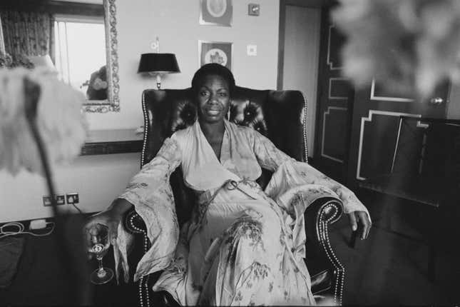 Amerikanische Sängerin, Songwriterin, Pianistin, Arrangeurin und Aktivistin Nina Simone (1933–2003), Großbritannien, 14. September 1979.