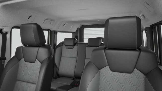 A photo of the Detour's cashmere headliner and napa leather seats