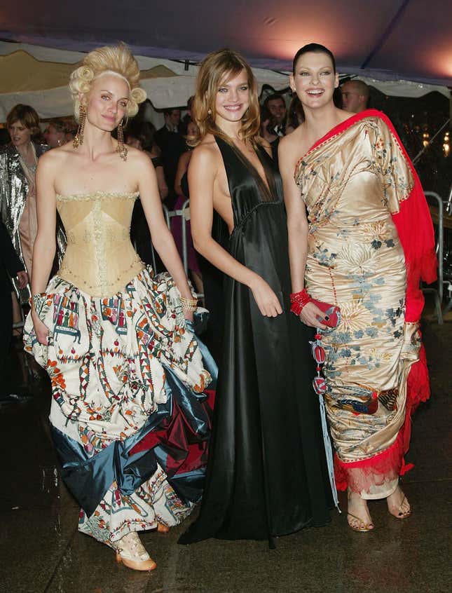 Amber Valetta, Natalia Vodianova, and Linda Evangelista.