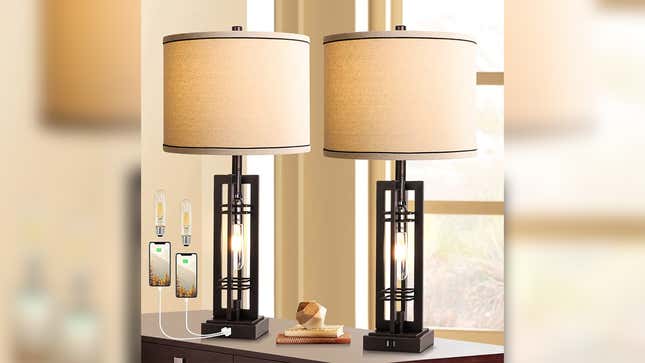 Set of 2 Table Lamps with USB Ports | $100 | Amazon