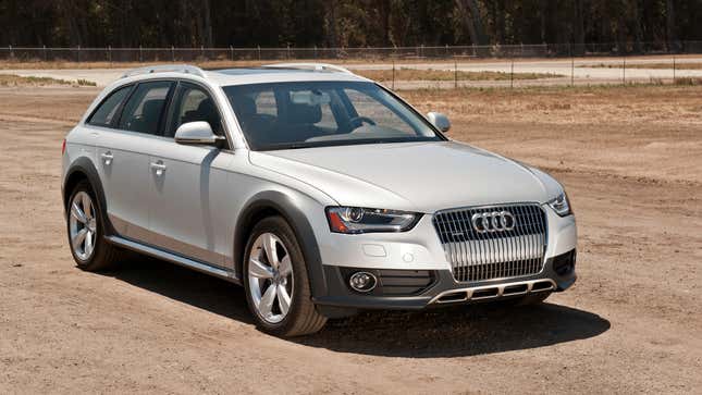 A photo of a silver Audi Allroad station wagon. 