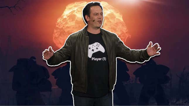 Phil Spencer presents his Fallout 76 nuke at E3. 