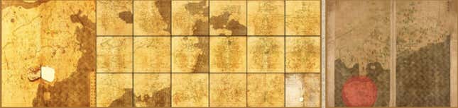Published between 1547 and 1559 by the Ming Dynasty. The map shows the then 13 provinces of China during the Jianjing period. Taiwan is not included and Macau is not marked. The map shows Hainan Island as the southernmost territory of China.