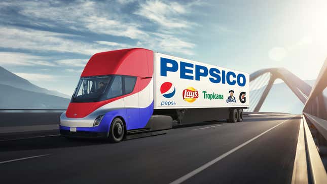 To Pepsico’s credit, the lines of the Semi cab work incredibly well with the Pepsi logo