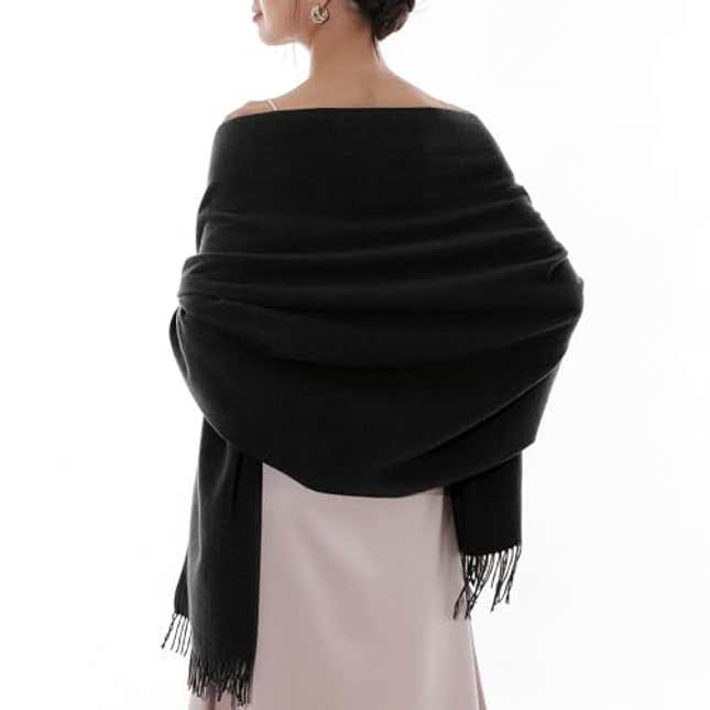 RIIQIICHY Scarfs for Women Winter Black Pashmina Shawls and Wraps for ...