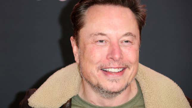 Elon Musk arrives at The Premiere of LOLA held at The Regency Bruin Theatre in Westwood, CA on February 3, 2024.