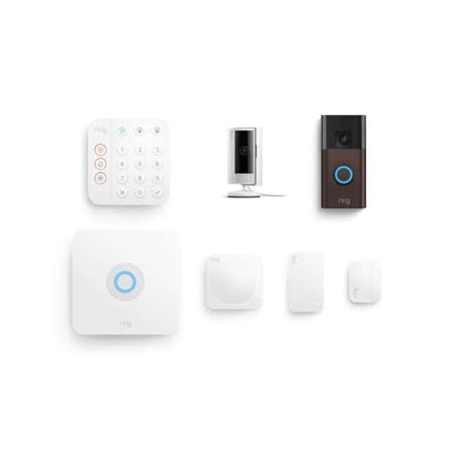 Image for article titled Ring Alarm 5-Piece Kit with Ring Battery Doorbell and Ring Indoor Cam 2nd Gen, Now 50% Off