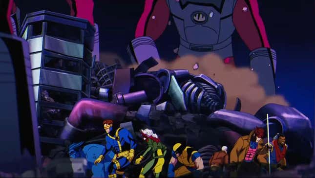 The x-men surrounded by sentinels